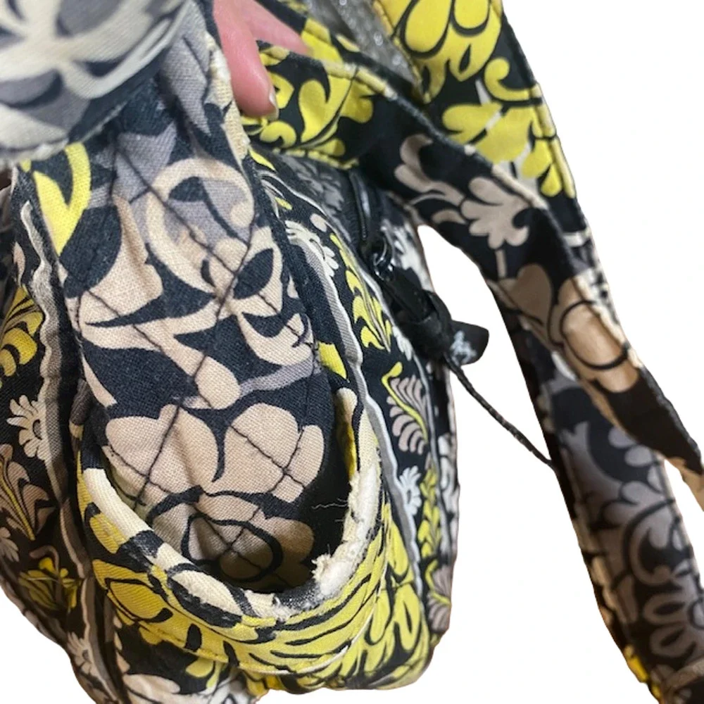 Vera Bradley Women’s Yellow Floral Quilted Shoulder Bag Purse